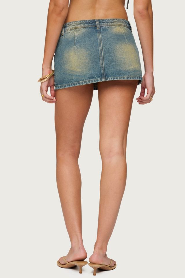 Edikted Mixed Buttons Denim Mini Skort #3