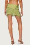 Edikted Sheer Sequin Bead Fringed Mini Skirt