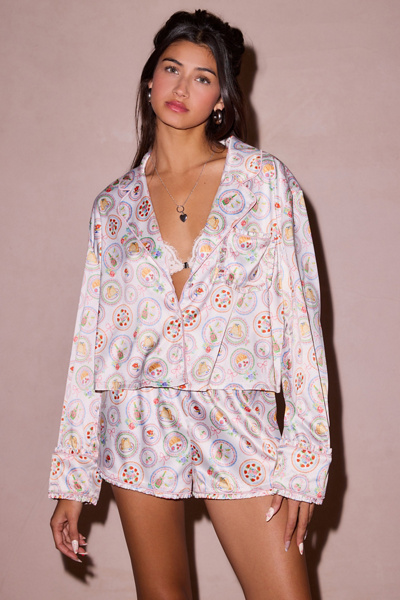 For Love & Lemons UO Exclusive Lailah 2-Piece Satin Pajama Set