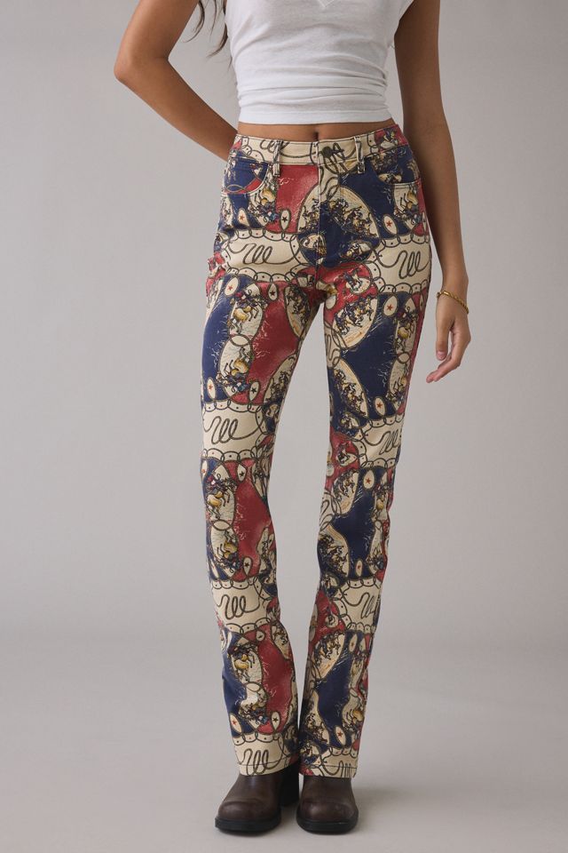 Wrangler Printed High-Rise Bootcut Jeans #1