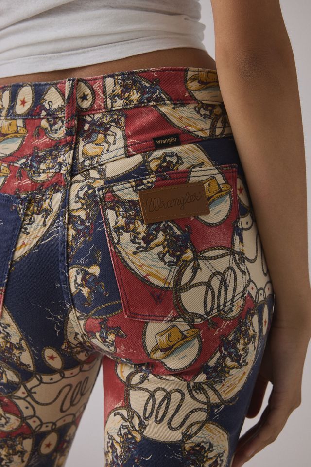 Wrangler Printed High-Rise Bootcut Jeans #4
