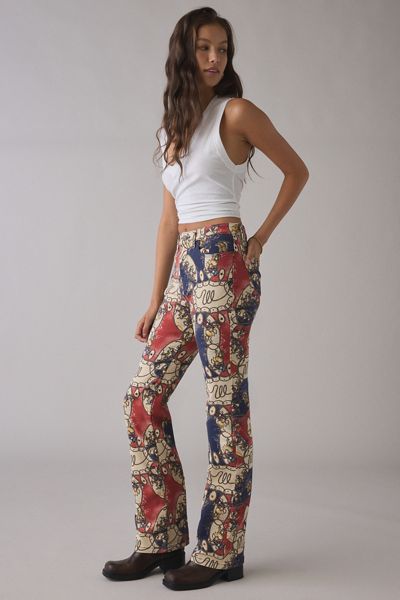 Wrangler Printed High-Rise Bootcut Jeans
