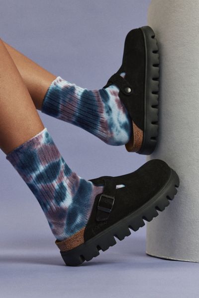 Sabot en suède à semelle épaisse Boston Papillio pour femme Birkenstock