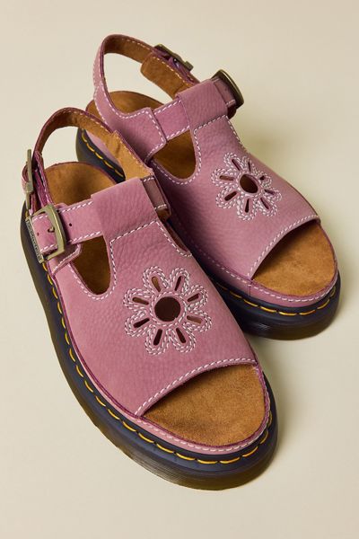 Dr. Martens Women's Dunnet Flower T-Strap Sandals