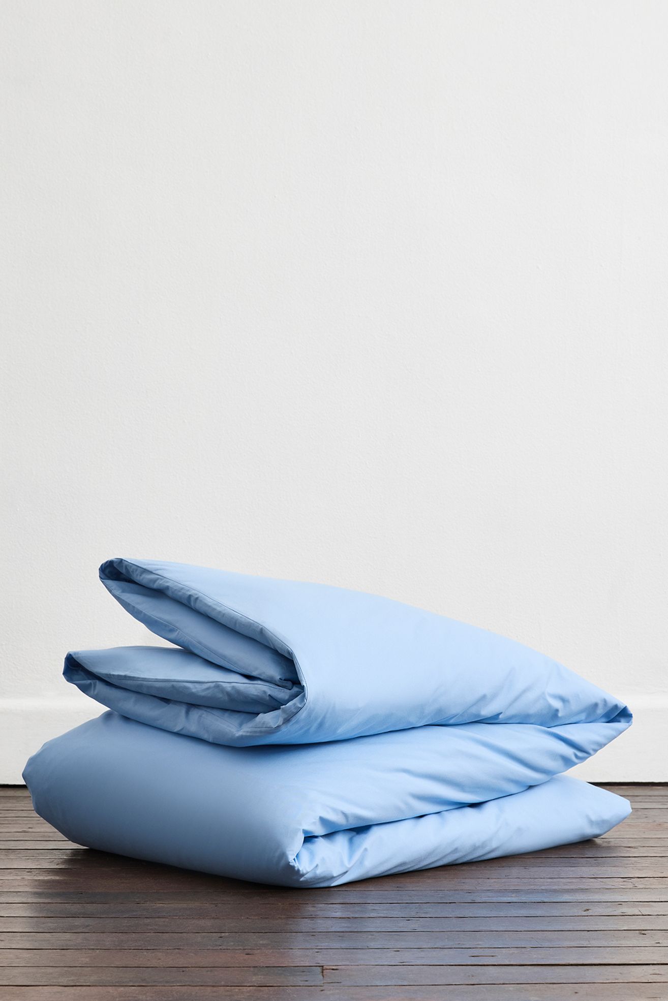 Bed Threads Organic Cotton Percale Duvet Cover - Sky, Regular, FULL/QUEEN