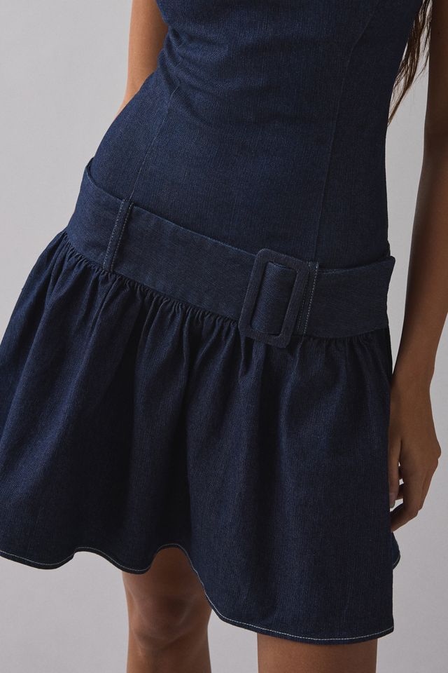 Robe Mini UO Mod-Ern à Taille Basse Ceinturée et Évasée #2