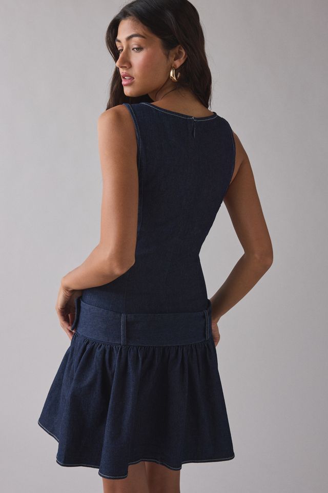 Robe Mini UO Mod-Ern à Taille Basse Ceinturée et Évasée #3