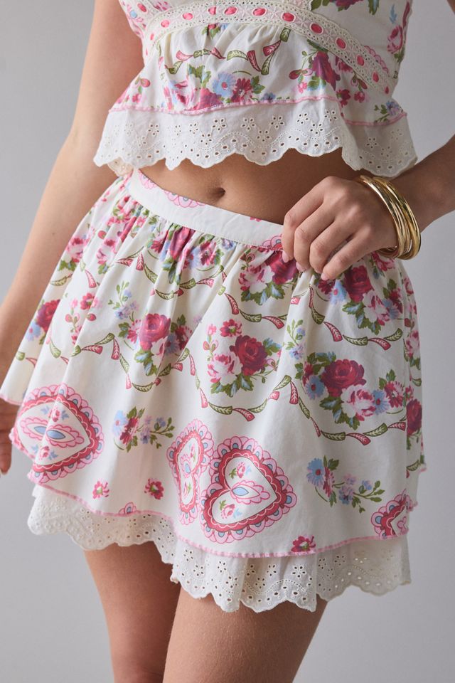 Kimchi Blue Love Notes Cropped Top & Mini Skirt Set #3