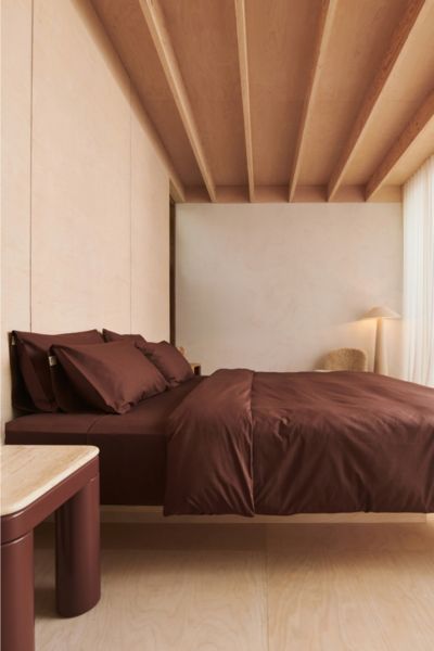 Bed Threads Organic Cotton Percale Bedding Set In Espresso At Urban Outfitters