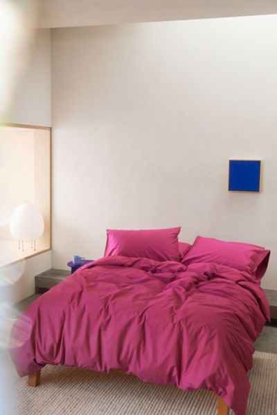 Bed Threads Organic Cotton Percale Sheet Set In Berry At Urban Outfitters