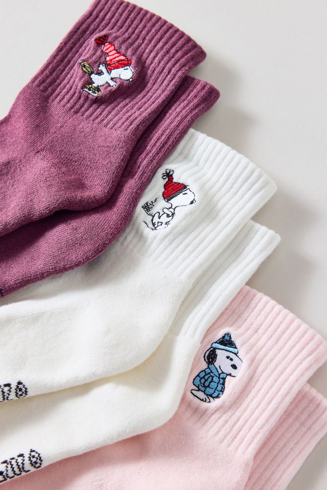 Peanuts Snoopy In Winter Crew Sock 3-Pack #2