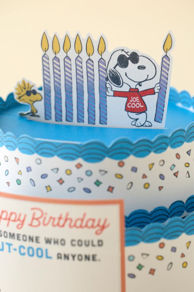 Peanuts Joe Cool Snoopy Cake 3D Pop-Up Birthday Card #1