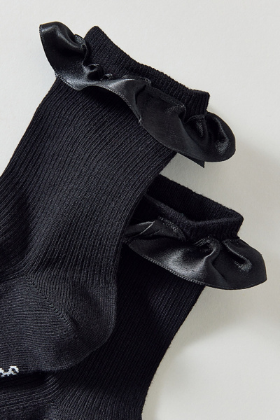 Satin Trim Crew Sock