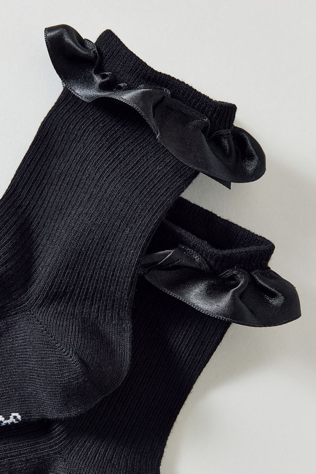 Satin Trim Crew Sock #1