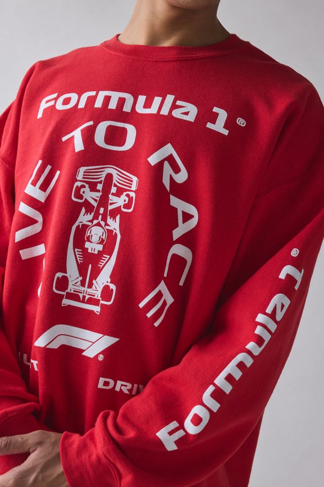 F1 White Car Graphic Crew Neck Sweatshirt #3