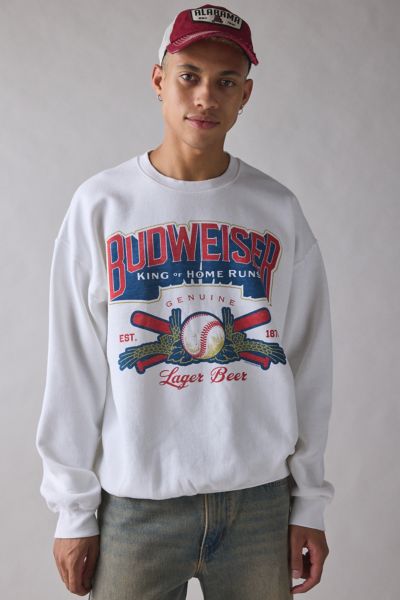 Budweiser King Of Home Runs Graphic Crew Neck Sweatshirt