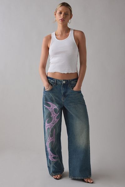 BDG Jaya Stencil Graphic Baggy Boyfriend Jeans