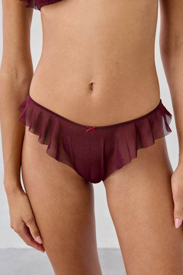 Only Hearts Wine Time Butterfly Sheer Mesh Brief #1