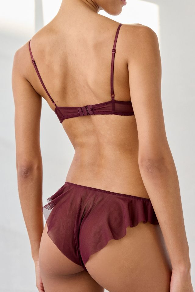 Only Hearts Wine Time Butterfly Sheer Mesh Brief #3