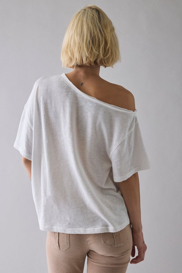 BDG Courtney Santa Monica Fish Graphic Off-The-Shoulder Oversized Tee #2