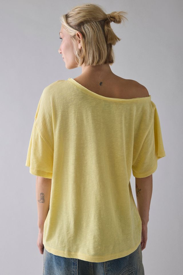 BDG Courtney Low Battery Graphic Off-The-Shoulder Oversized Tee #2