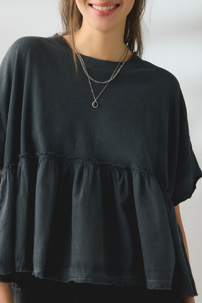 BDG Holly Short Sleeve Cropped Babydoll Tee