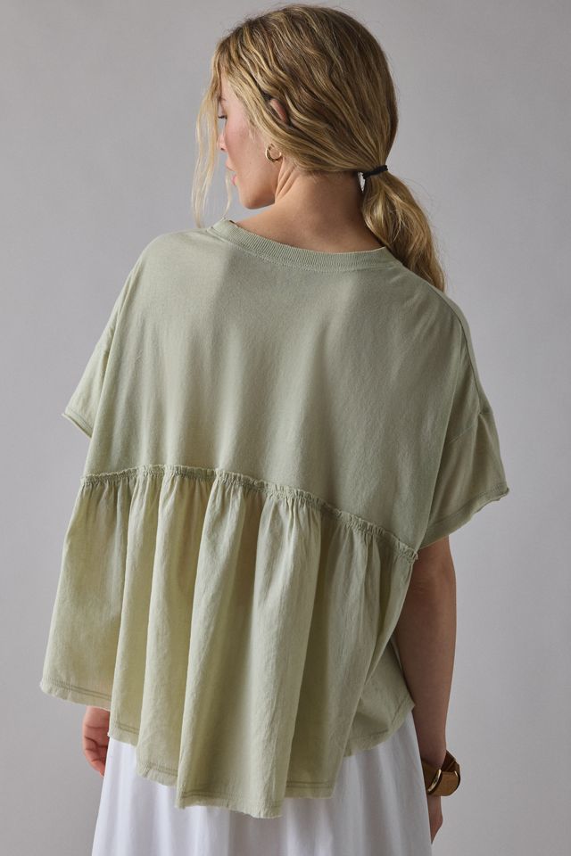 BDG Holly Short Sleeve Cropped Babydoll Tee #1