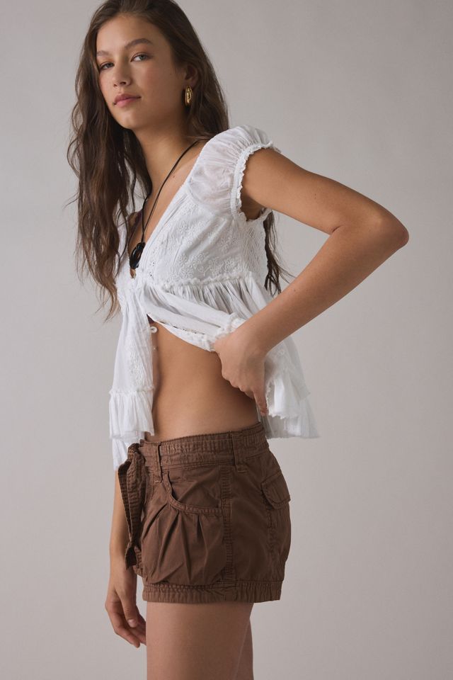 BDG Redwood Utility Tie-Waist Micro Shorts #3