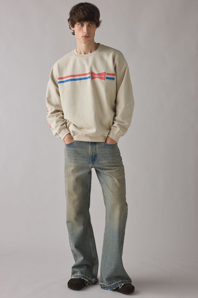 Budweiser Stripe Logo Graphic Crew Neck Sweatshirt #2