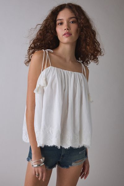 Kimchi Blue Amelia Lace Trim Tie-Strap Babydoll Cami