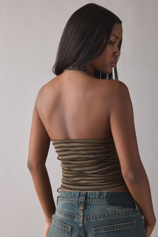 Glamorous Rotton Amorous Graphic Ruched Side-Tie Halter Top #1