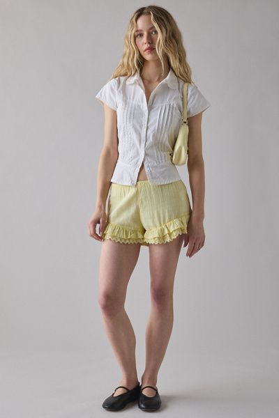 Kimchi Blue Sedona Lace Trim Ruffle Micro Shorts