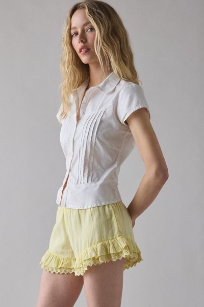 Kimchi Blue Sedona Lace Trim Ruffle Micro Shorts