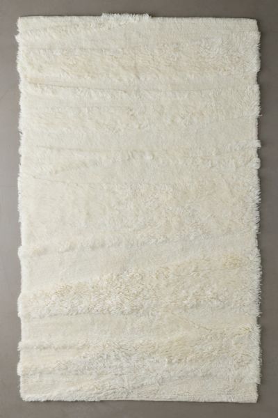 Urban Outfitters Cassen Shaggy Wool Rug In Ivory At  In Neutral