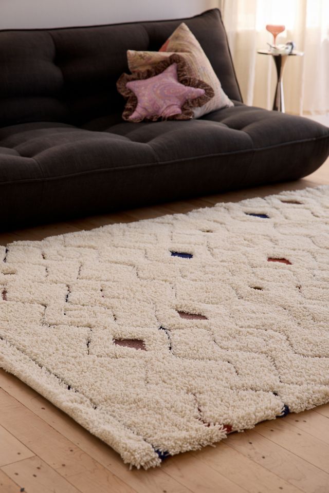 Camden Diamond Shaggy Wool Rug #1