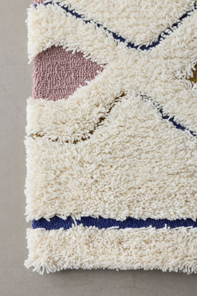 Camden Diamond Shaggy Wool Rug #3