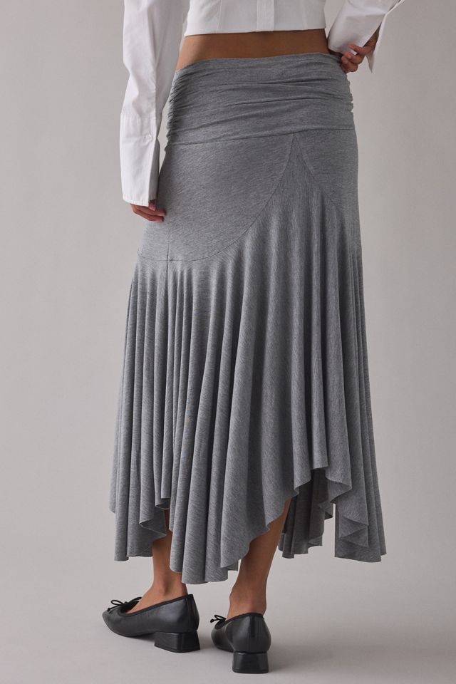 Kimchi Blue Jessica Jersey Knit Low-Rise Asymmetric Midi Skirt #3