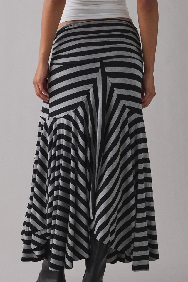 Kimchi Blue Jessica Jersey Knit Low-Rise Asymmetric Midi Skirt #3