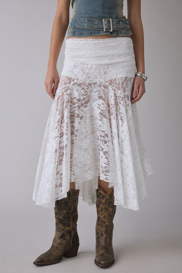 Kimchi Blue Jessica Asymmetric Low-Rise Midi Skirt | Urban Outfitters