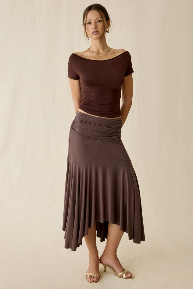 Kimchi Blue Jessica Asymmetric Low-Rise Midi Skirt #1