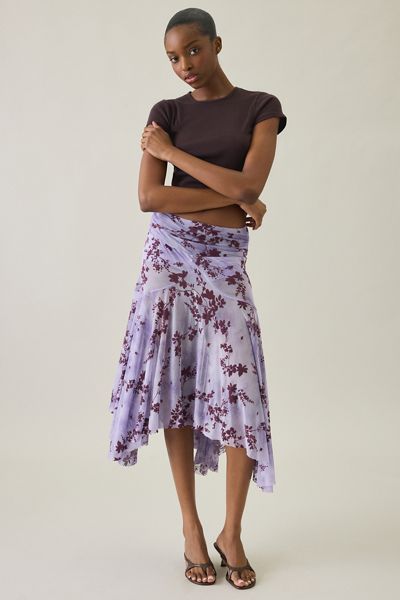 Jupe mi-longue asymétrique taille basse Jessica Kimchi Blue