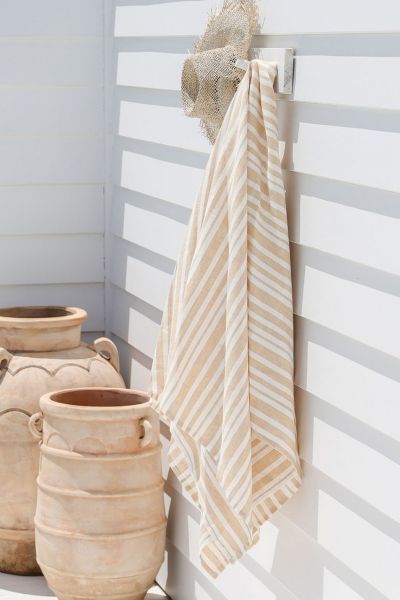 Magiclinen Beach Towel In Striped In Sand At Urban Outfitters