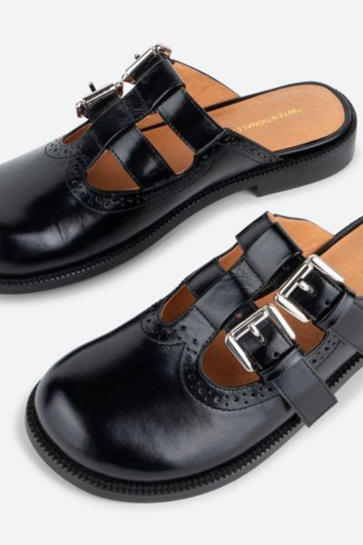 Intentionally Blank Varsity Brogue Mary Jane Mule In Black, Women's At Urban Outfitters In Black