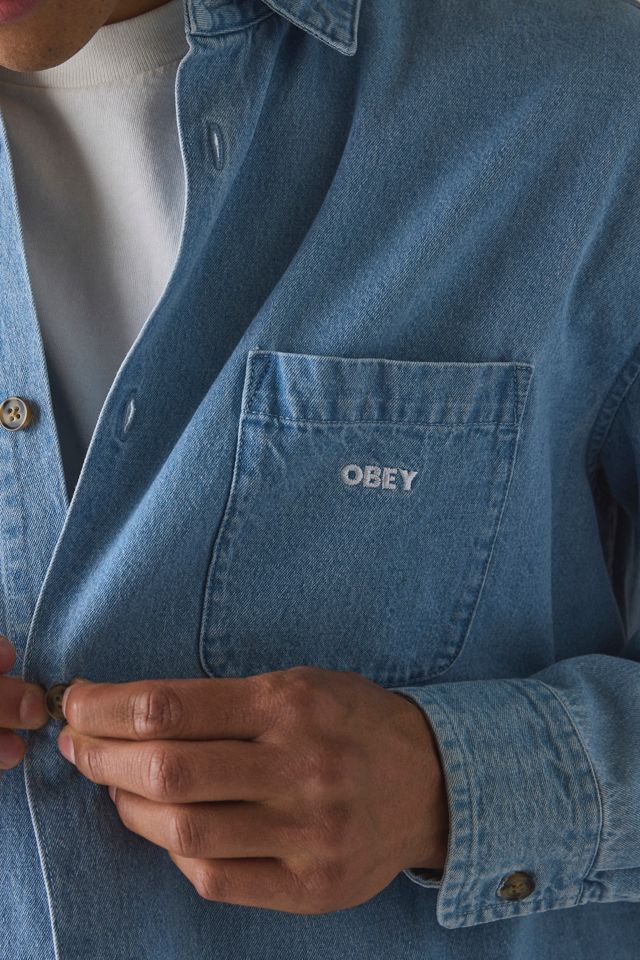 Chemise tissée en denim à manches longues Pablo OBEY #3