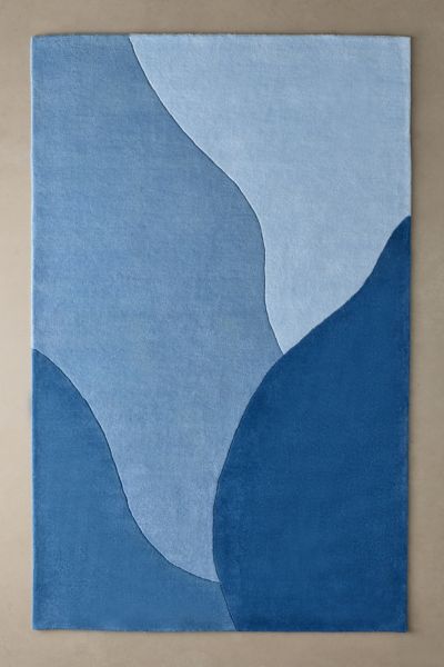 Urban Outfitters Fiora Tufted Wool Rug In Blue At  In Blue