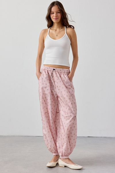 Out From Under On The Move Kai Baggy Nylon Track Pant In Pink Combo, Women's At Urban Outfitters