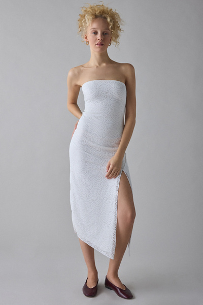 white midi.dress Eliza White Eyelet Midi Dress