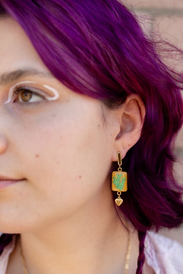Sigfus Designs Tucson Cactus Charm Earrings #3
