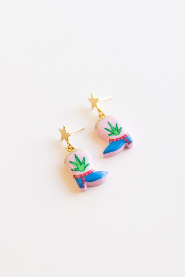 Sigfus Designs Agave Cowboy Boot Charm Earrings #1