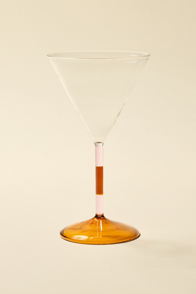 Striped Stem Martini Glass